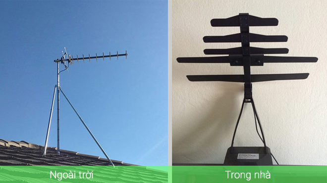 Nên dùng anten ngoài trời hay trong nhà để tivi thu sóng DVB-T2 tốt nhất?